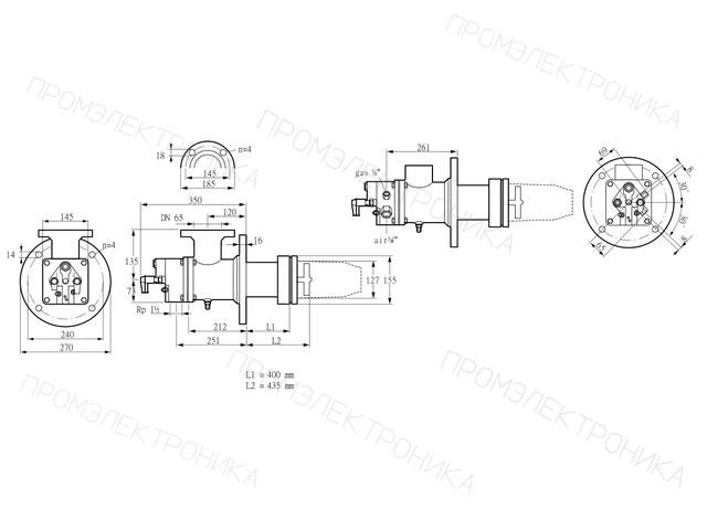 Kromschroder BIC 125HBL-400/435-(9)E — промышленная газовая горелка — 84034051