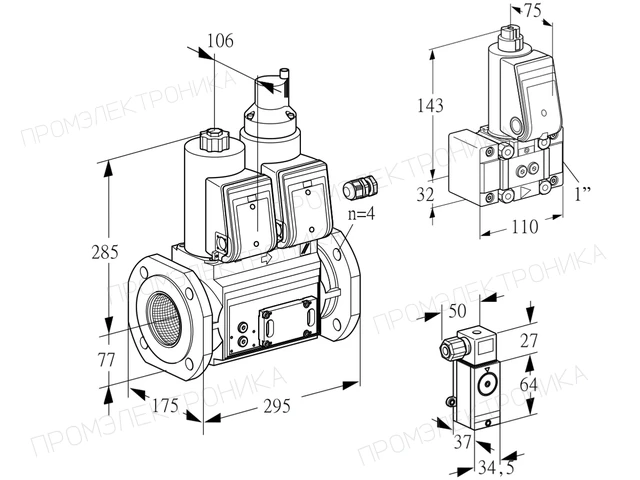 Kromschroder VCS 665F05NLWR3E/PPZ-/P3PP — двойной электромагнитный газовый клапан — 88204532