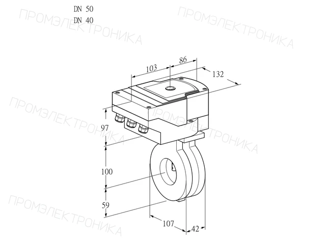 Kromschroder IBA 50/40Z05/20-07Q2T — дисковая поворотная заслонка — 88303858