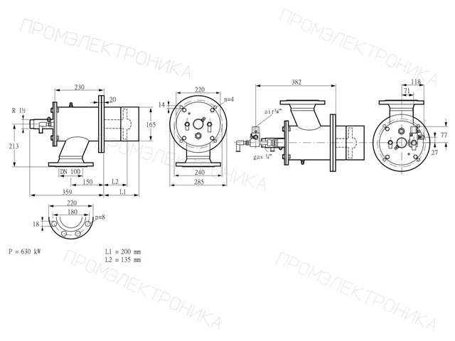Kromschroder ZIO 165HBL-200/135-(24)D — промышленная газовая горелка — 84246021