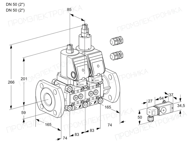 Kromschroder VCS 3E50F/50F05NLKGR3/-3PP/PPPP — двойной электромагнитный газовый клапан — 88102789