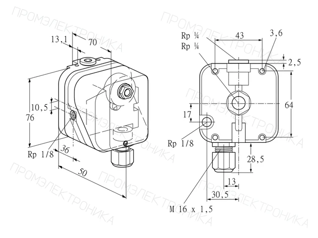 Kromschroder DG 50U-3A — реле давления — 84447359