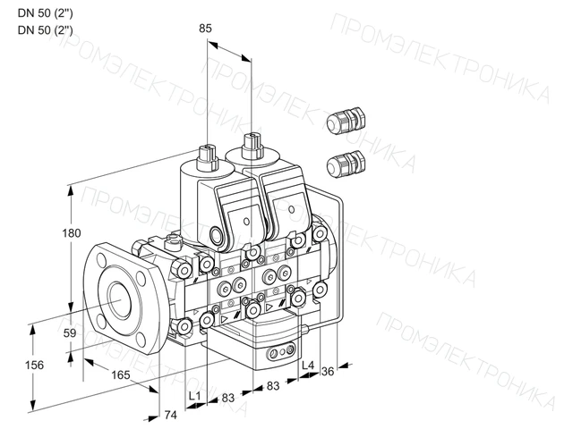 Kromschroder VCH 3E50F/50R05FNHEVWR3/PPPP/PPPP — двойной электромагнитный газовый клапан — 88106288