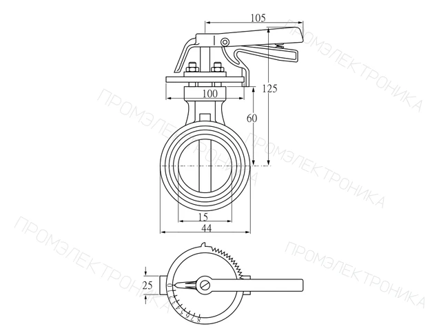 Kromschroder DKR 15Z03H100D — дисковая поворотная заслонка — 72702010