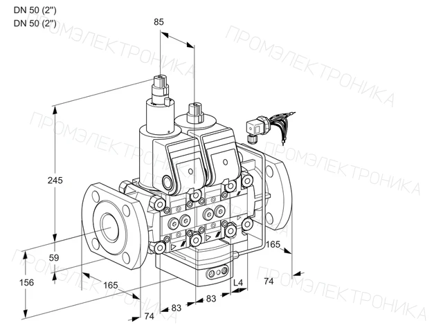 Kromschroder VCH 3E50F/50F05LHEVWR/PPPP/PPPP — двойной электромагнитный газовый клапан — 88107526