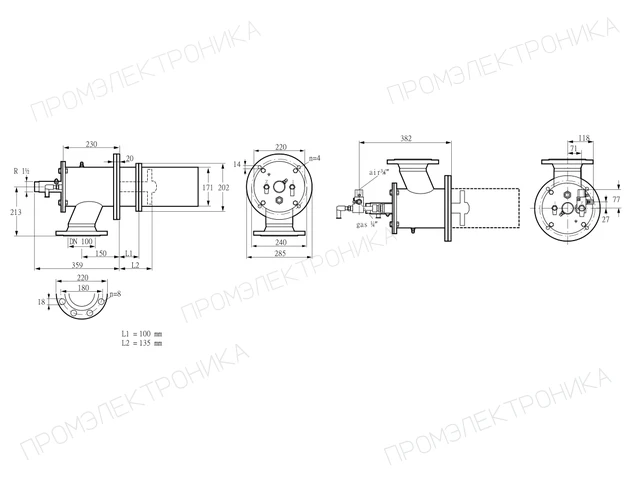 Kromschroder ZIC 165RBL-100/135-(20)D — промышленная газовая горелка — 84246527