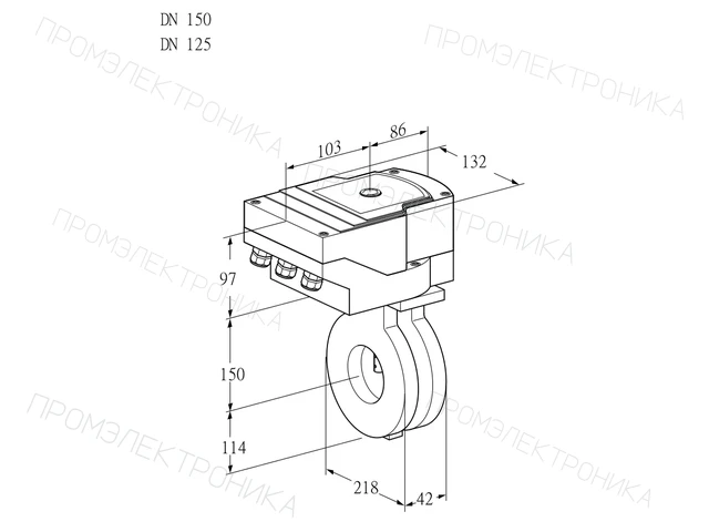 Kromschroder IBA 150/125Z05/20-15W3E — дисковая поворотная заслонка — 88302840