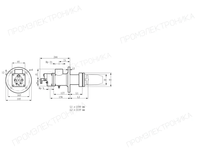 Kromschroder BIC 65HB-1100/1135-(34)E — промышленная газовая горелка — 84099408