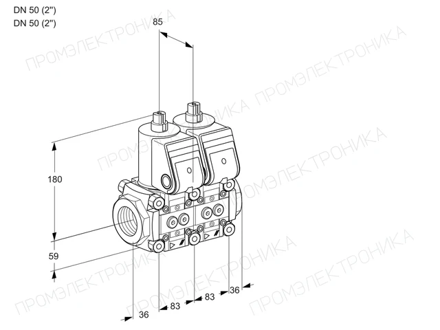 Kromschroder VCS 3T50N/50N05NNQR/PPPP/PPPP — двойной электромагнитный газовый клапан — 88100422