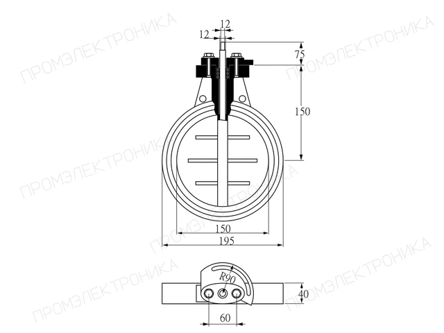Kromschroder DKR 150Z03F100A — дисковая поворотная заслонка — 03149302