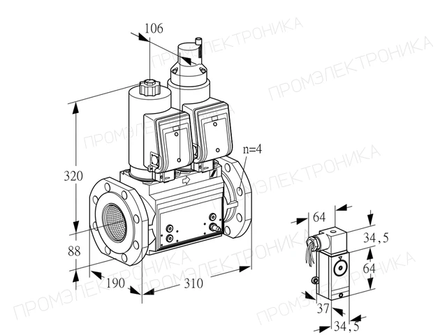 Kromschroder VCS 7T80A05NLQSRB/2-PM/3-PM — двойной электромагнитный газовый клапан — 88207404
