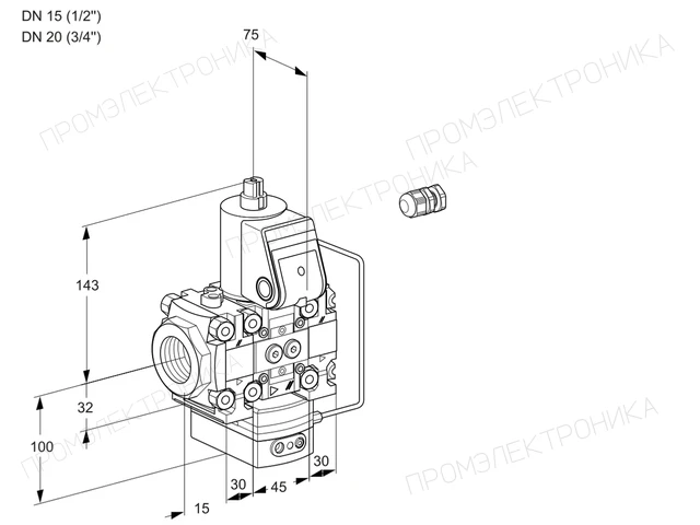 Kromschroder VAH 1E15R/20R05FHEVWR/PP/PP — регулятор расхода газа — 88102522