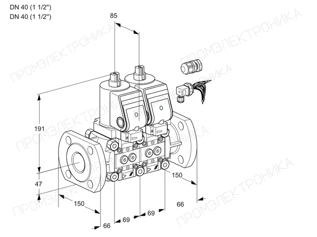Kromschroder VCS 2E40F/40F05NNWSR8/PPPP/PPPP — двойной электромагнитный газовый клапан — 88103272