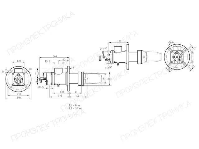 Kromschroder BIC 80HBL-0/35-(34)F — промышленная газовая горелка — 84032113