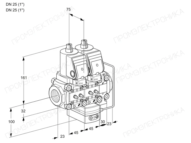 Kromschroder VCH 1T25N/25N05NHAVQGR/MMMM/MMMM — двойной электромагнитный газовый клапан — 88107835