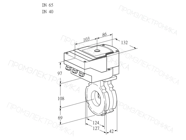 Kromschroder IBG 65/40W05/20-30Q3E — дисковая поворотная заслонка — 88302402
