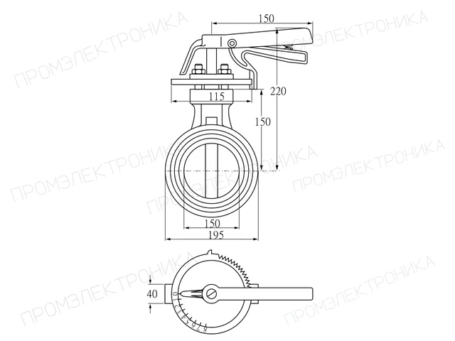 Kromschroder DKR 150Z03H100D — дисковая поворотная заслонка — 72702110