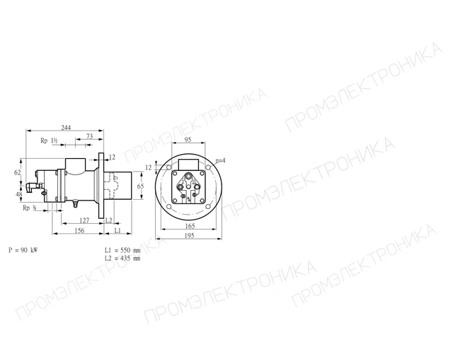 Kromschroder BIO 65HB-550/435-(34)EB — промышленная газовая горелка — 84099271