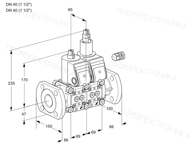 Kromschroder VCS 2E40F/40F05NLKR/PPPP/PPPP — двойной электромагнитный газовый клапан — 88103813
