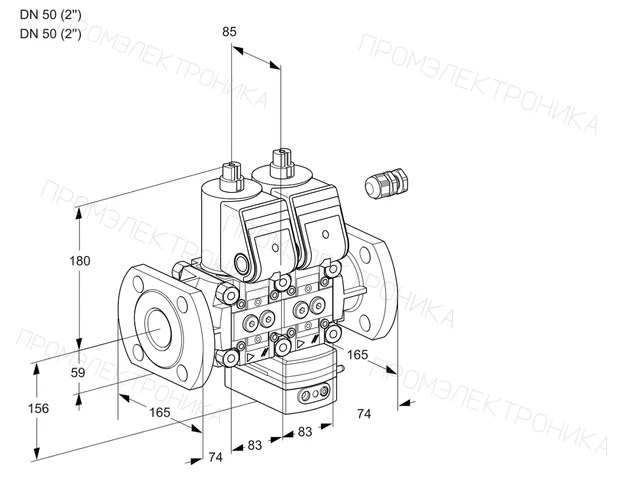 Kromschroder VCV 3E50F/50F05NVKWR/PPPP/PPPP — двойной электромагнитный газовый клапан — 88103809