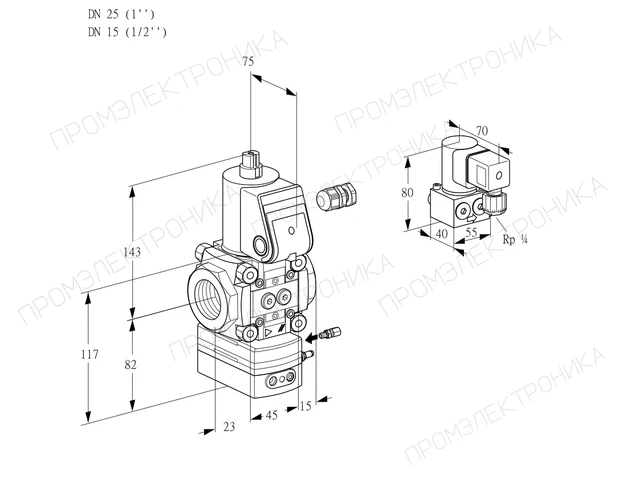 Kromschroder VAG 125/15R/NWBE — регулятор соотношения газ/воздух — 88015038