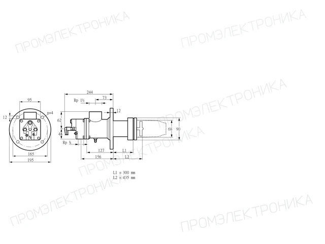 Kromschroder BIC 65HB-300/435-(34A)ER — промышленная газовая горелка — 84031550
