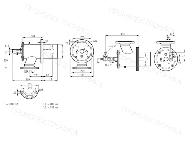 Kromschroder ZIO 200HBL-400/335-(23)D — промышленная газовая горелка — 84277094