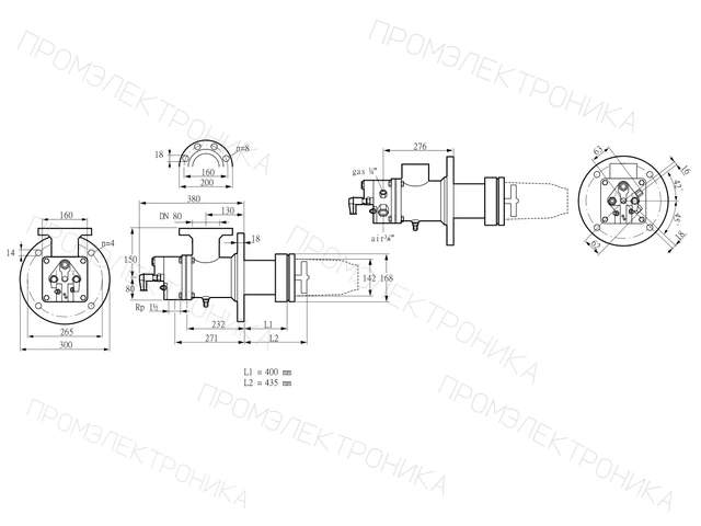 Kromschroder BIC 140HBL-400/435-(44)E — промышленная газовая горелка — 84035050