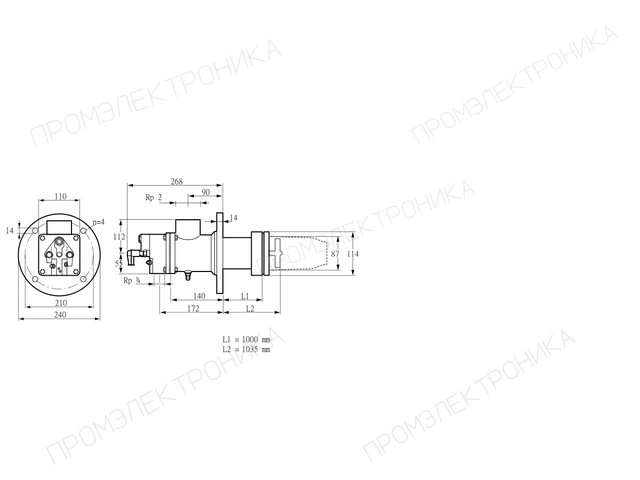Kromschroder BIC 80RB-1000/1035-(6)EB — промышленная газовая горелка — 84099986