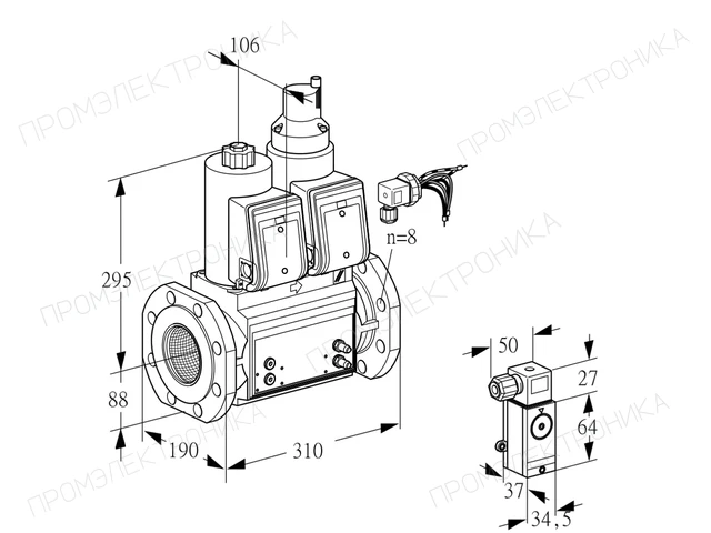 Kromschroder VCS 780F05NLWRB/PPMM/P3MM — двойной электромагнитный газовый клапан — 88207691