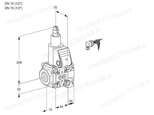 Kromschroder VAS 1E15R/15R05LVWR/PP/PP — электромагнитный газовый клапан — 88105560