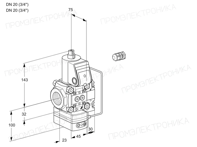 Kromschroder VAH 1E20R/20R05HEVWR/PP/PP — регулятор расхода газа — 88101960