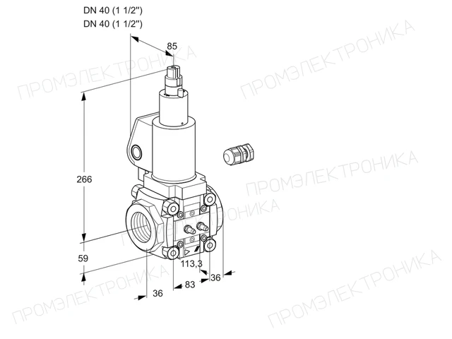 Kromschroder VAS 340R/LWSL — электромагнитный газовый клапан — 88008923
