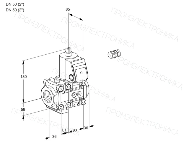 Kromschroder VAS 3E50R/50R05FNWR/PP/PP — электромагнитный газовый клапан — 88106069