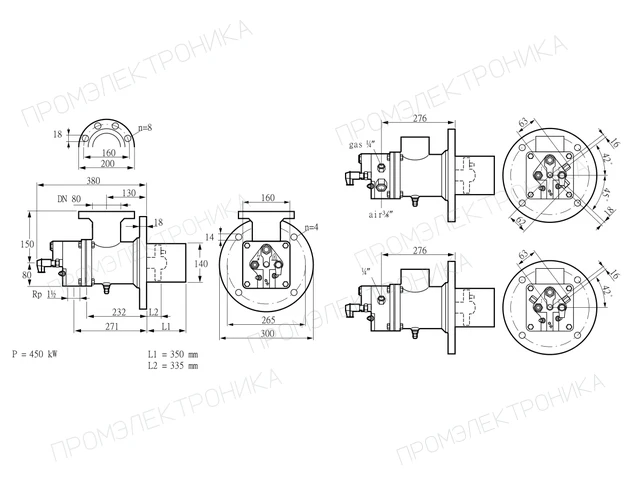 Kromschroder BIO 140KBL-350/335-(67E)E — промышленная газовая горелка — 84199120