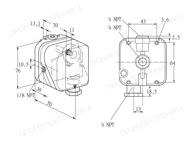 Kromschroder DG 10HT-21N — реле давления — 84447910