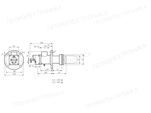 Kromschroder BIC 65HD-150/185-(98B)D — промышленная газовая горелка — 84099854