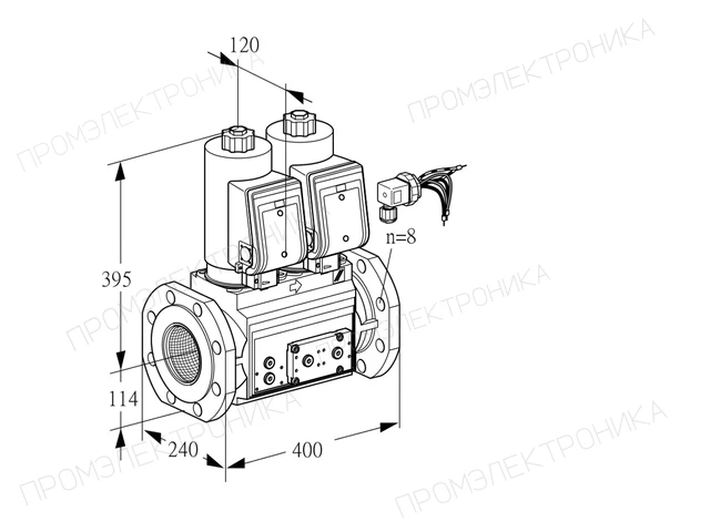 Kromschroder VCS 9125F05NNASRE/PPPP/PPPP — двойной электромагнитный газовый клапан — 88203885