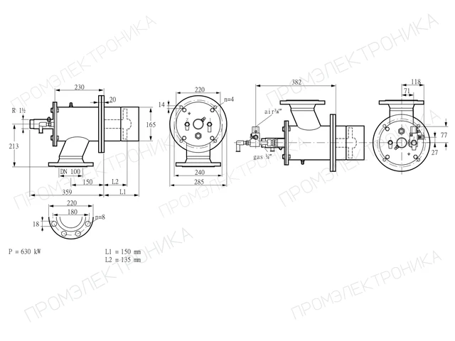Kromschroder ZIO 165RBL-150/135-(20)D — промышленная газовая горелка — 84246022