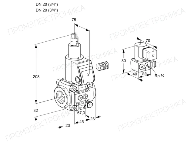Kromschroder VAS 120R/LW — электромагнитный газовый клапан — 88020237