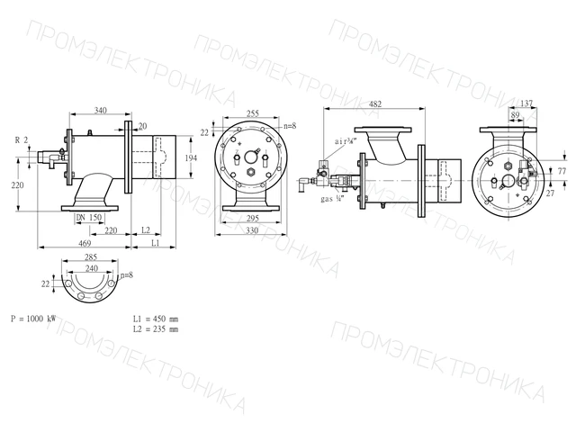 Kromschroder ZIO 200RBL-450/235-(25)DB — промышленная газовая горелка — 84099781