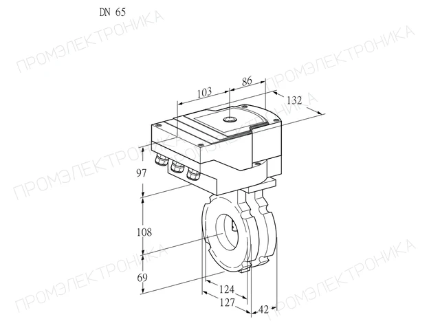 Kromschroder IBG 65W05/20-30Q3E — дисковая поворотная заслонка — 88302397