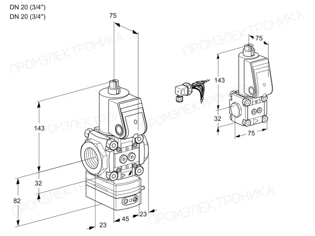 Kromschroder VAG 1E20R/20R05GEWR/PP/BS — регулятор соотношения газ/воздух — 88104397