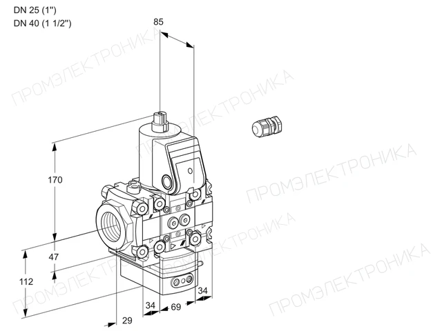 Kromschroder VAD 2E25R/40F05FD-50VWR/PP/PP — регулятор давления газа — 88102218