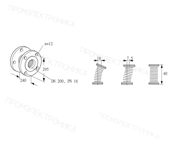 Kromschroder EKO 200F100P — компенсатор трубопровода — 03262073