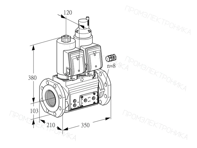 Kromschroder VCS 8100F05NLWGR3E/PPPP/PPPP — двойной электромагнитный газовый клапан — 88204430
