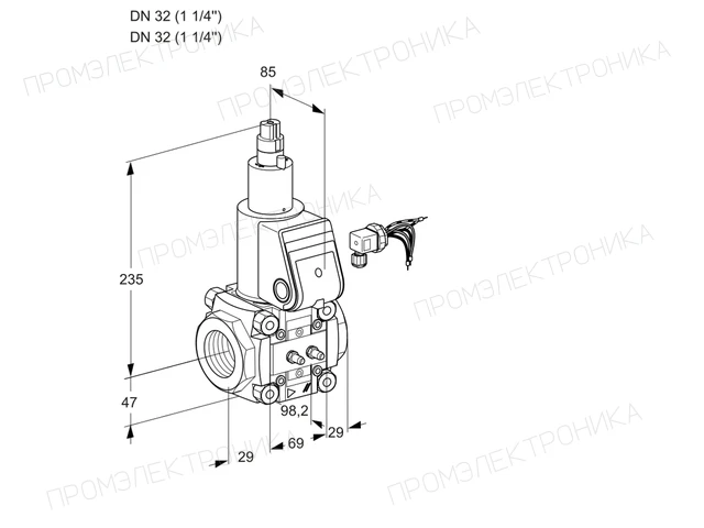 Kromschroder VAS 232R/LW — электромагнитный газовый клапан — 88008303