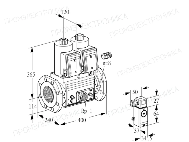 Kromschroder VCS 9125F05NNAR3E/MPEM/P4PP — двойной электромагнитный газовый клапан — 88207675