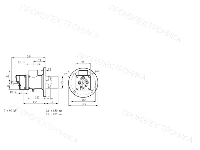 Kromschroder BIO 65RB-850/835-(37)E — промышленная газовая горелка — 84014198