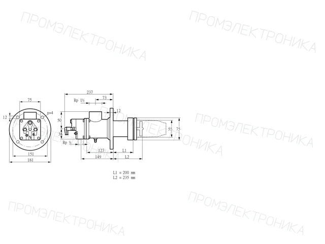 Kromschroder BIC 50HB-200/235-(37)D — промышленная газовая горелка — 84030130